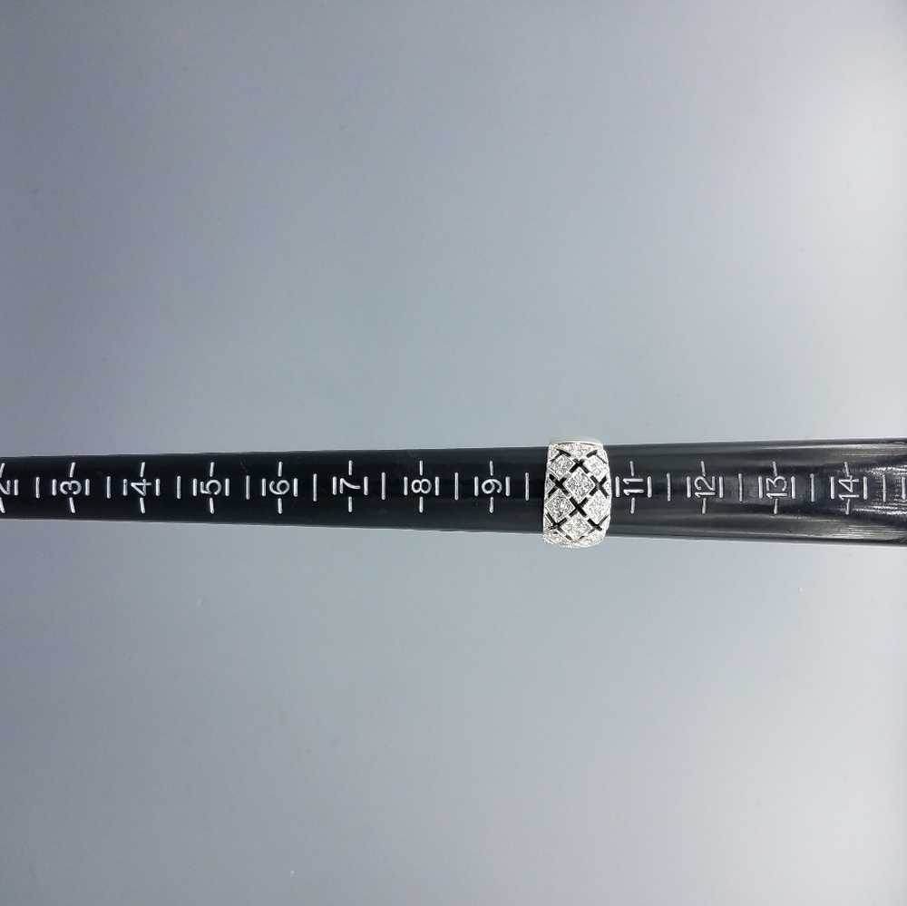 Silvertone Rhinestone Thick Ring - Picture 5 of 9